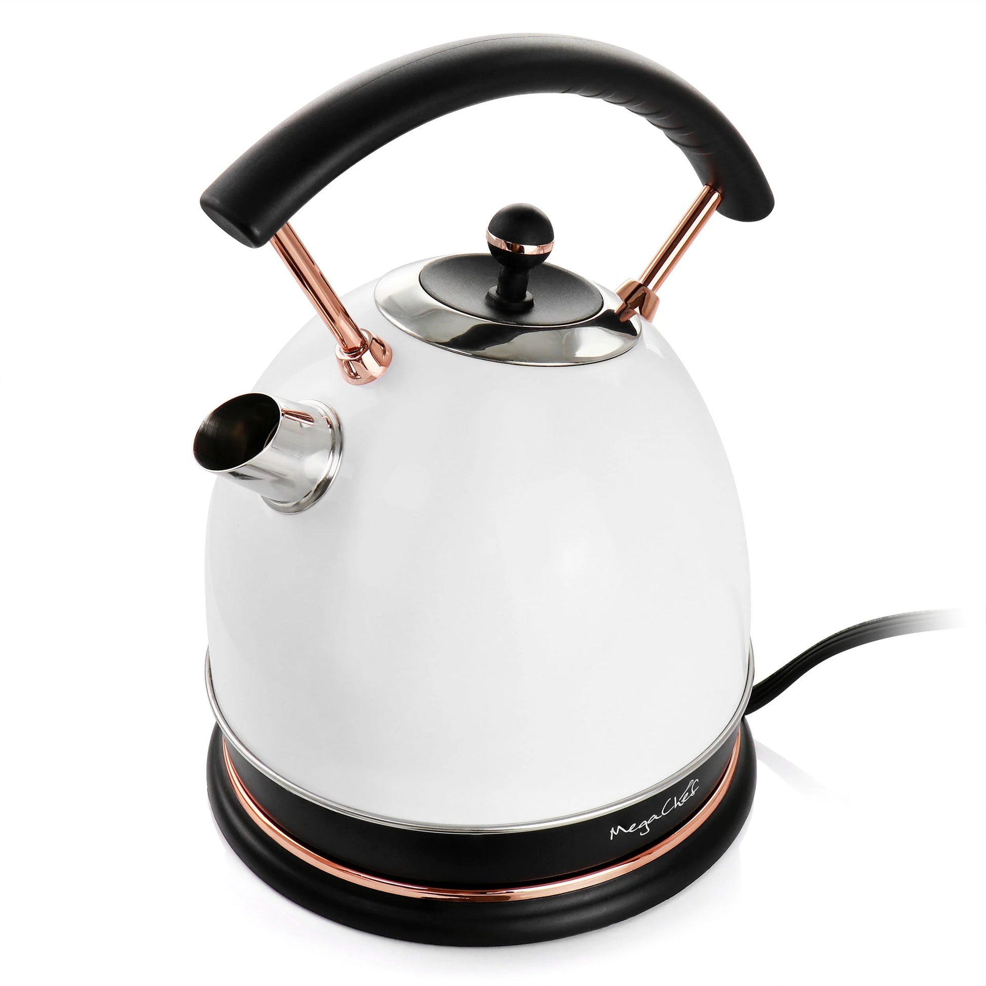 1.8 Liter Half Circle Electric Tea Kettle in White