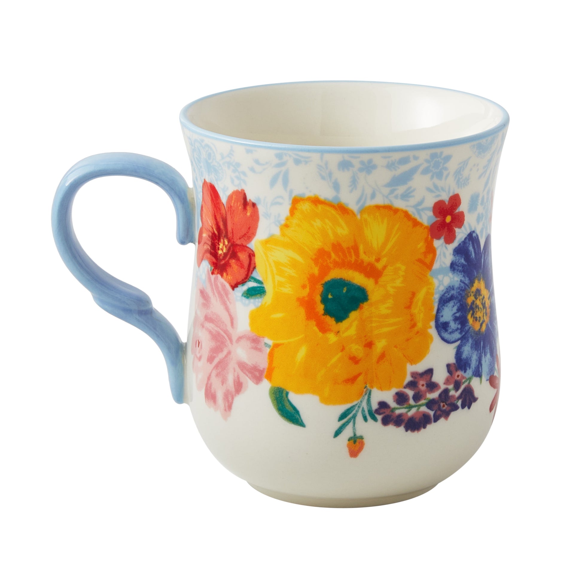 Brilliant Blooms Stoneware Mug, 18 Ounces