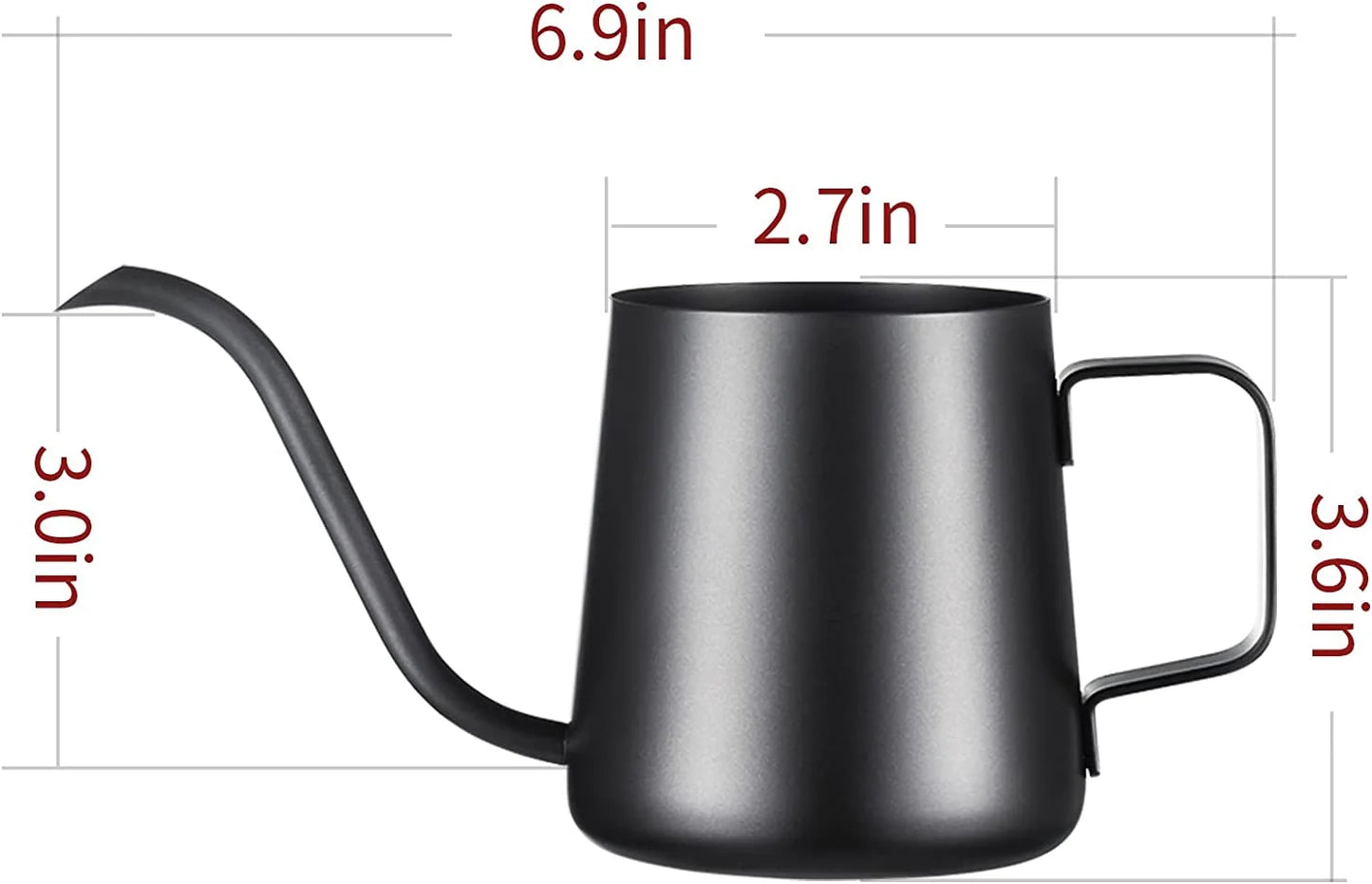 Tea Kettle Stovetop 12Oz Black Gooseneck Kettle,Pour over Coffee Pot