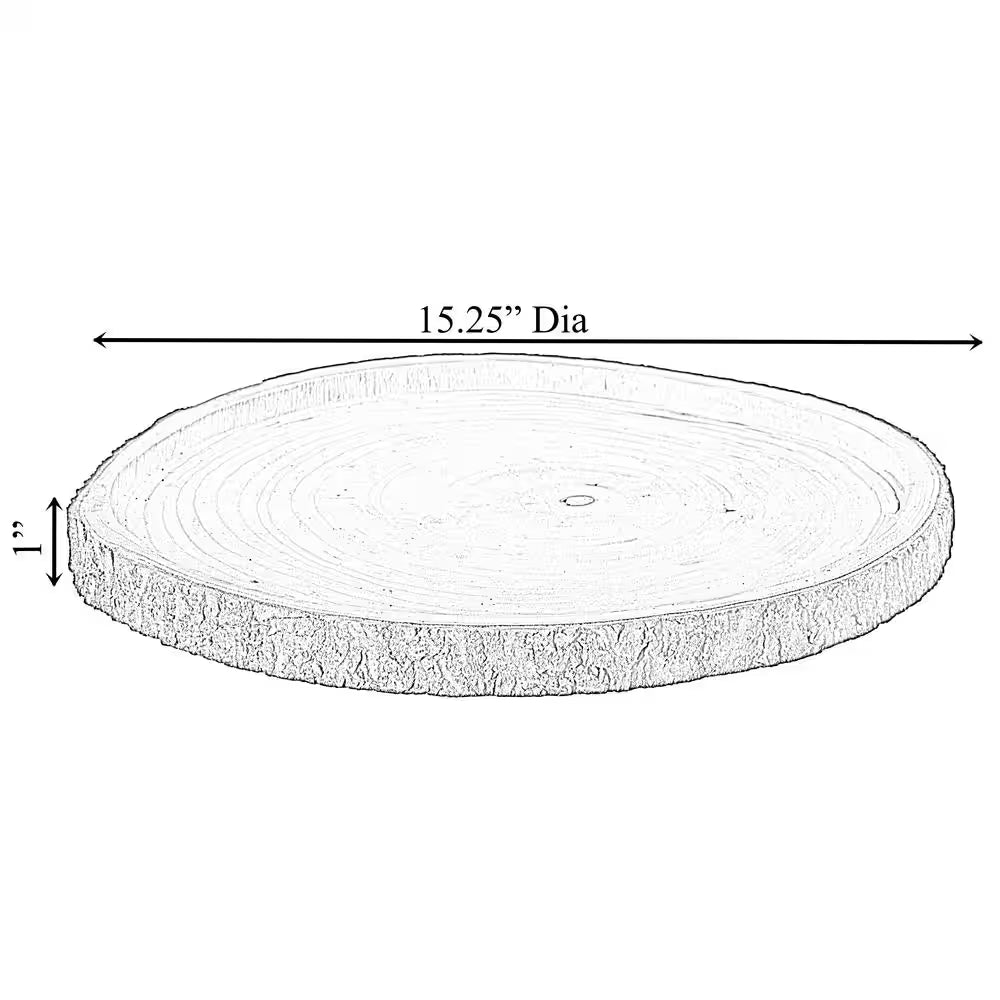 Natural Wooden Bark round Slice 16 In. Tray, Rustic Table Charger Centerpiece