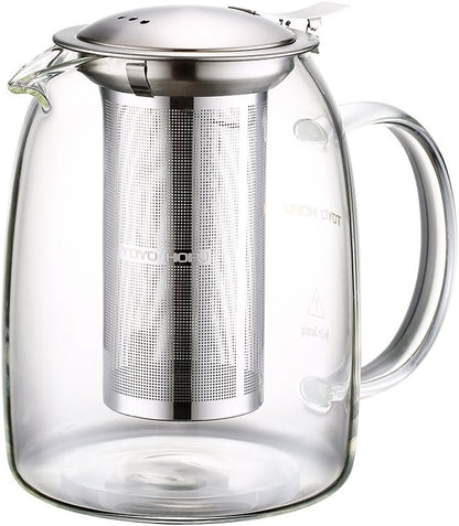 Tea Pot with Infusers for Loose Tea, Glass Teapot for Stovetop, Clear Borosilacate Glass Tea Pot with Infuser and Lid, Heat Resistant, Gifts for Tea Lovers, 1000 Ml/35 Oz