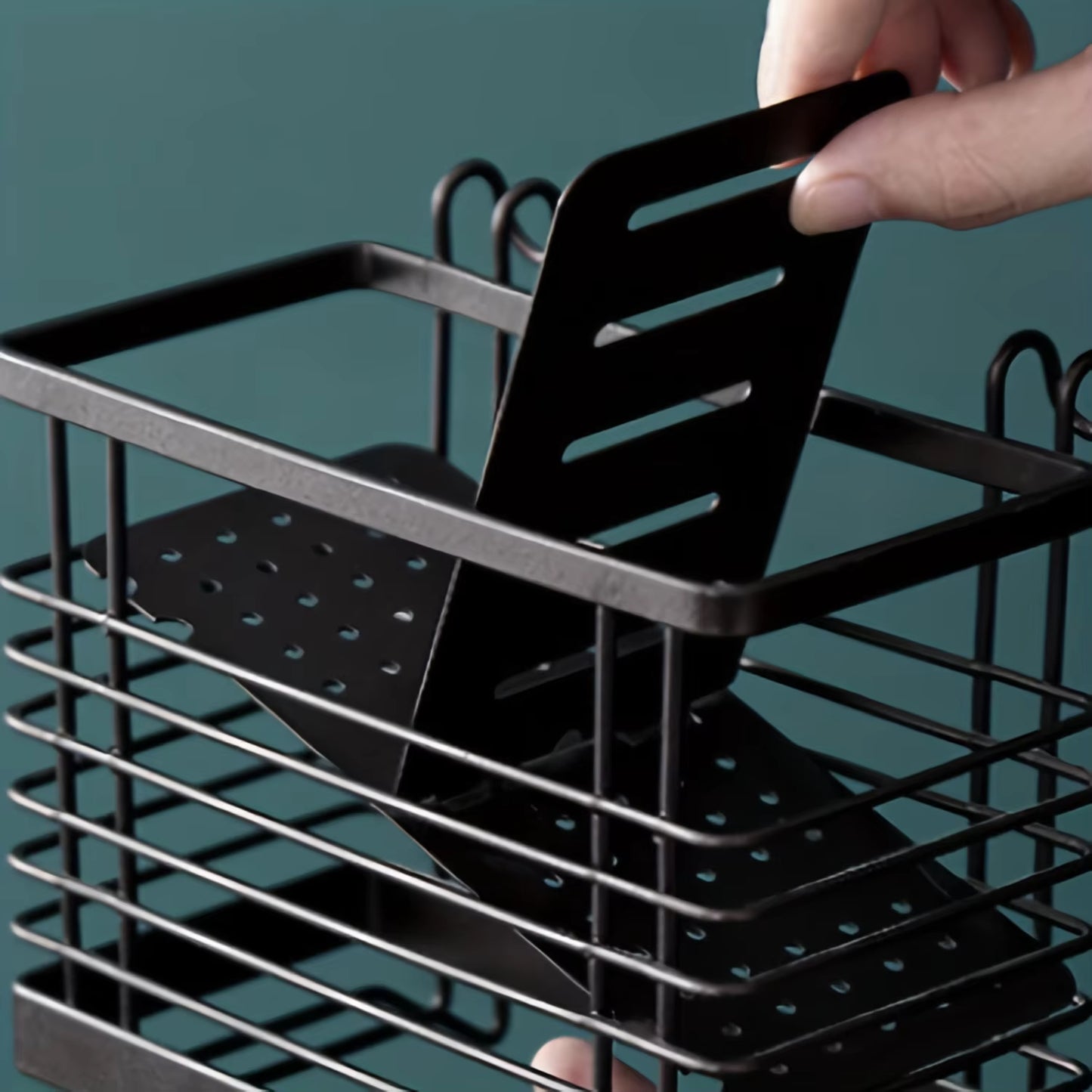 1Pc Wall Mounted Draining Chopstick Cage Drying Rack Hanging Chopsticks Holder Kitchen Utensil Caddy for Pantry Countertop Resta