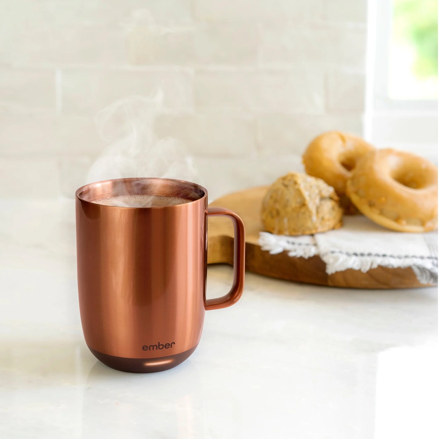 Temperature Control Smart Mug 2, 14 Oz, Copper, up to 1.5-Hr Battery Life - App Controlled Heated Coffee/Tea Mug - Improved Design