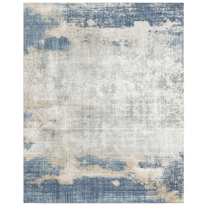 8' X 10' Area Rugs, Washable Area Rugs for Living Room Bedroom Home Decor, Non-Slip Carpet, Modern Abstract, Blue & Beige