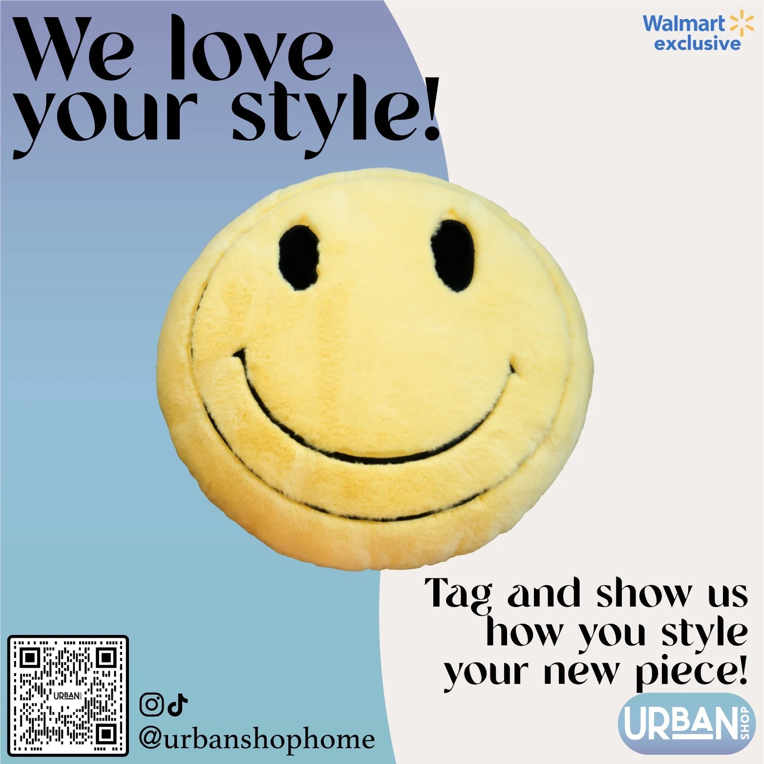 18" Smiley Decorative Pillow