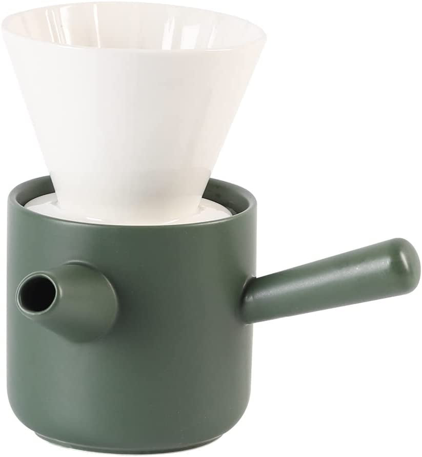 Ceramic Coffee Maker Pour over Coffee Drip Friends Gift with a Handle Coffee Server Pot and Coffee Filter