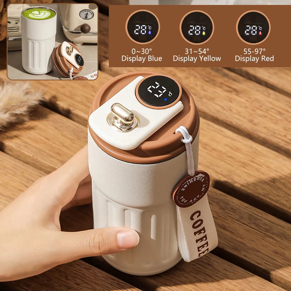 Smart Thermos Bottle LED Temperature Display Coffee Cup for Red Life