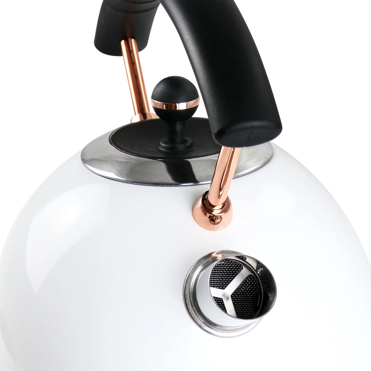 1.8 Liter Half Circle Electric Tea Kettle in White