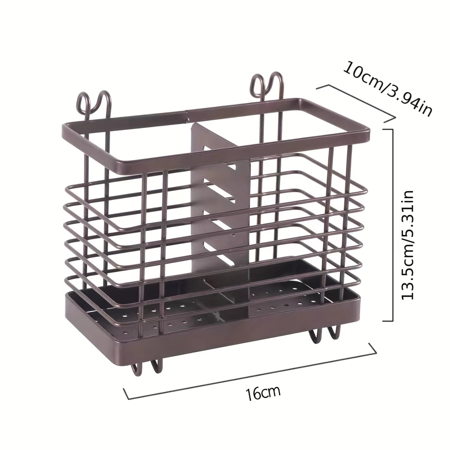 1Pc Wall Mounted Draining Chopstick Cage Drying Rack Hanging Chopsticks Holder Kitchen Utensil Caddy for Pantry Countertop Resta