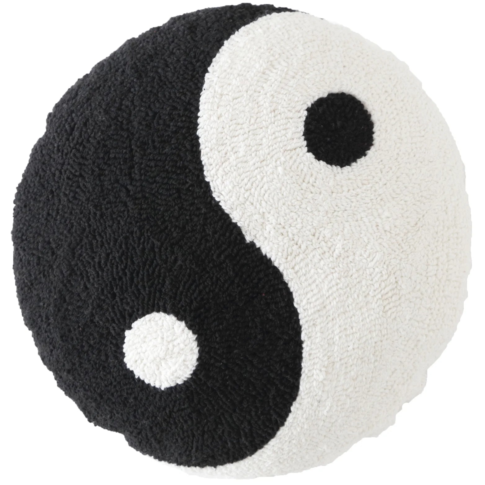 16" X 16" Yin-Yang Decorative Pillow, Black and White