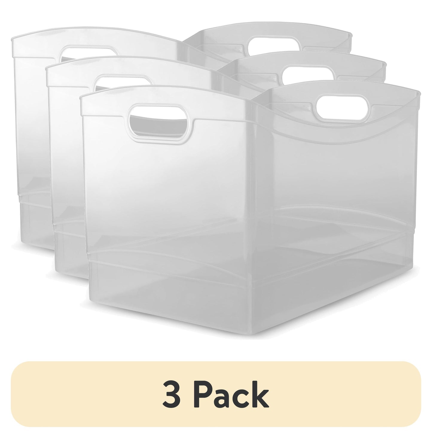 (3 Pack)  Utility Storage Organizer Bin, Clear, 5" X 15"