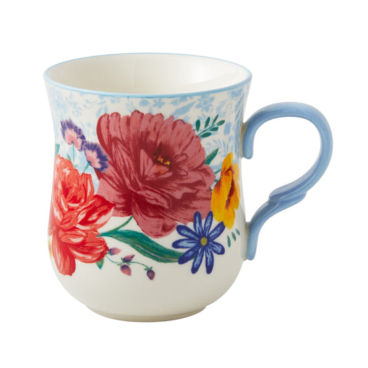 Brilliant Blooms Stoneware Mug, 18 Ounces