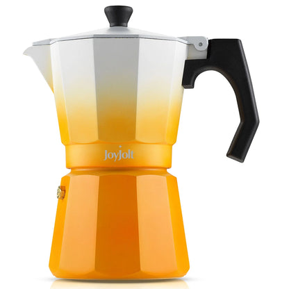 Italian Moka Pot Stovetop Aluminum Espresso Maker [6 Cup]- Ombre Orange