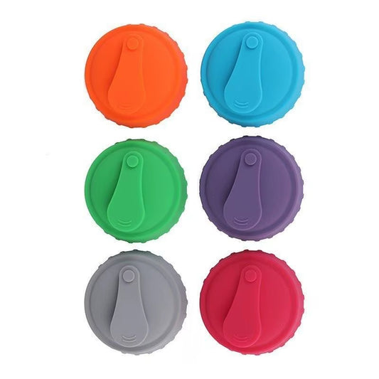 6 Pack Silicone Soda Lid Beverage Can Cover Beer Bottle Caps Juice Can Topper Reusable Coke Can Saver 6 Color Can Stopper