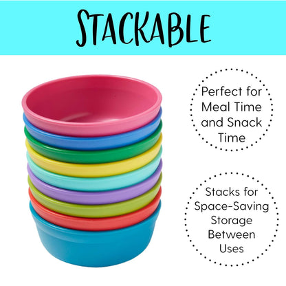 My First Meal Pal Snack Bowls, Kids Plastic Tableware, Stackable and Dishwasher Safe, Stackable Bowls for Baby, Toddler and Child Feeding, 3-Pack - Citrus