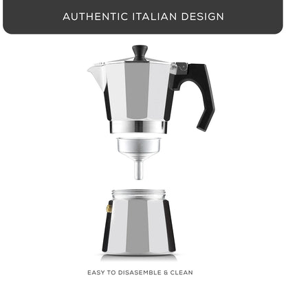 Italian Moka Pot Stovetop Aluminum Espresso Maker [6 Cup]- Ombre Orange