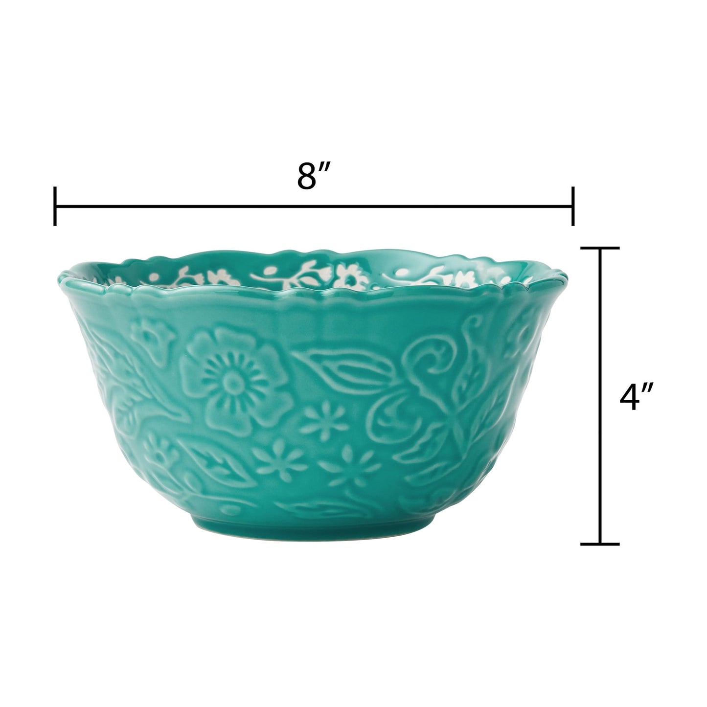 3Pc Embossed Stoneware Serve Bowl Set