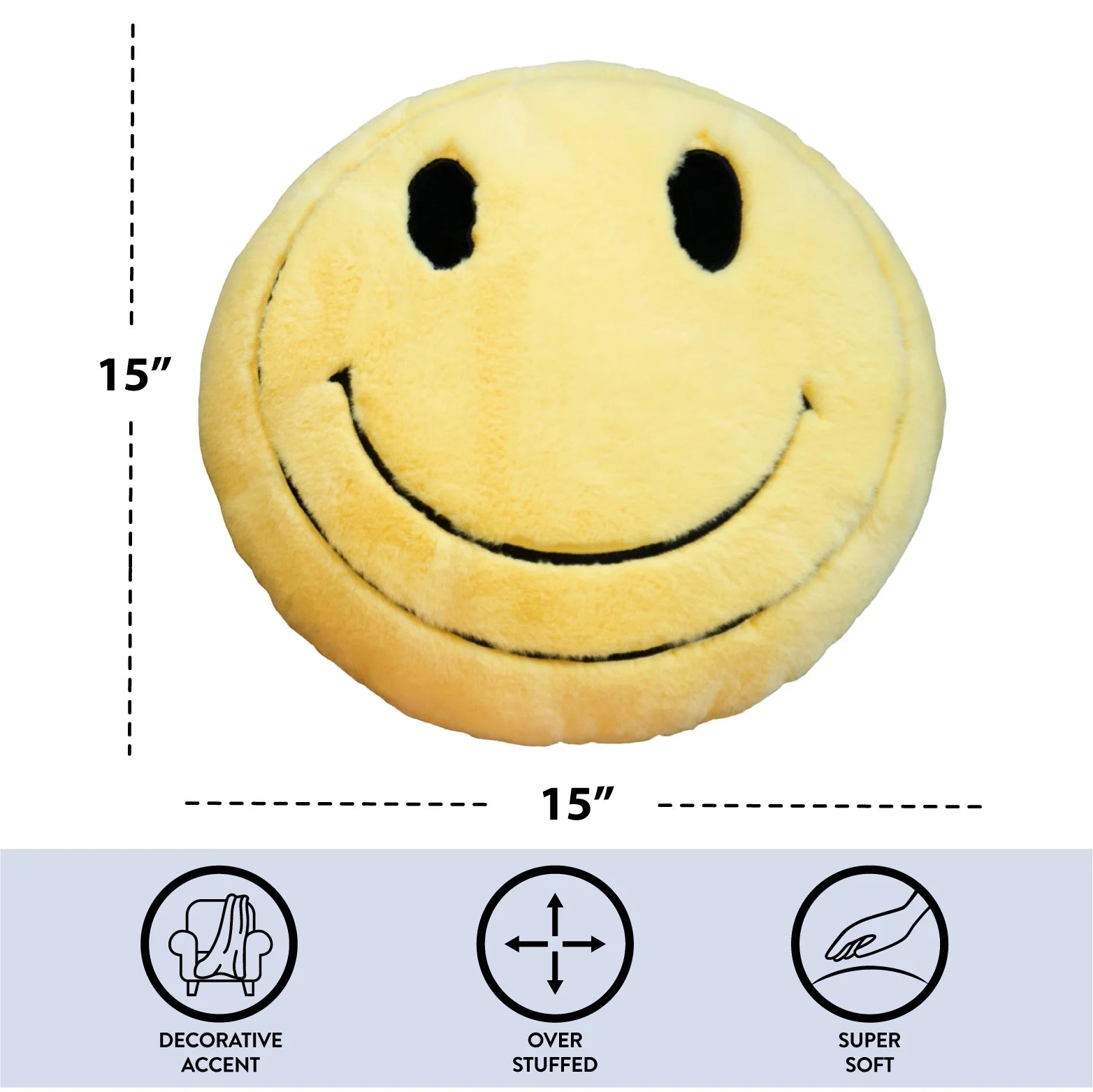 18" Smiley Decorative Pillow