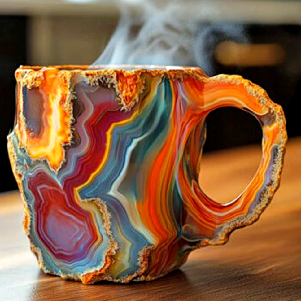 Mineral Crystal Coffee Mugs - Faux Mineral Crystal Resin Coffee Cups - Cross-Border New Arrival