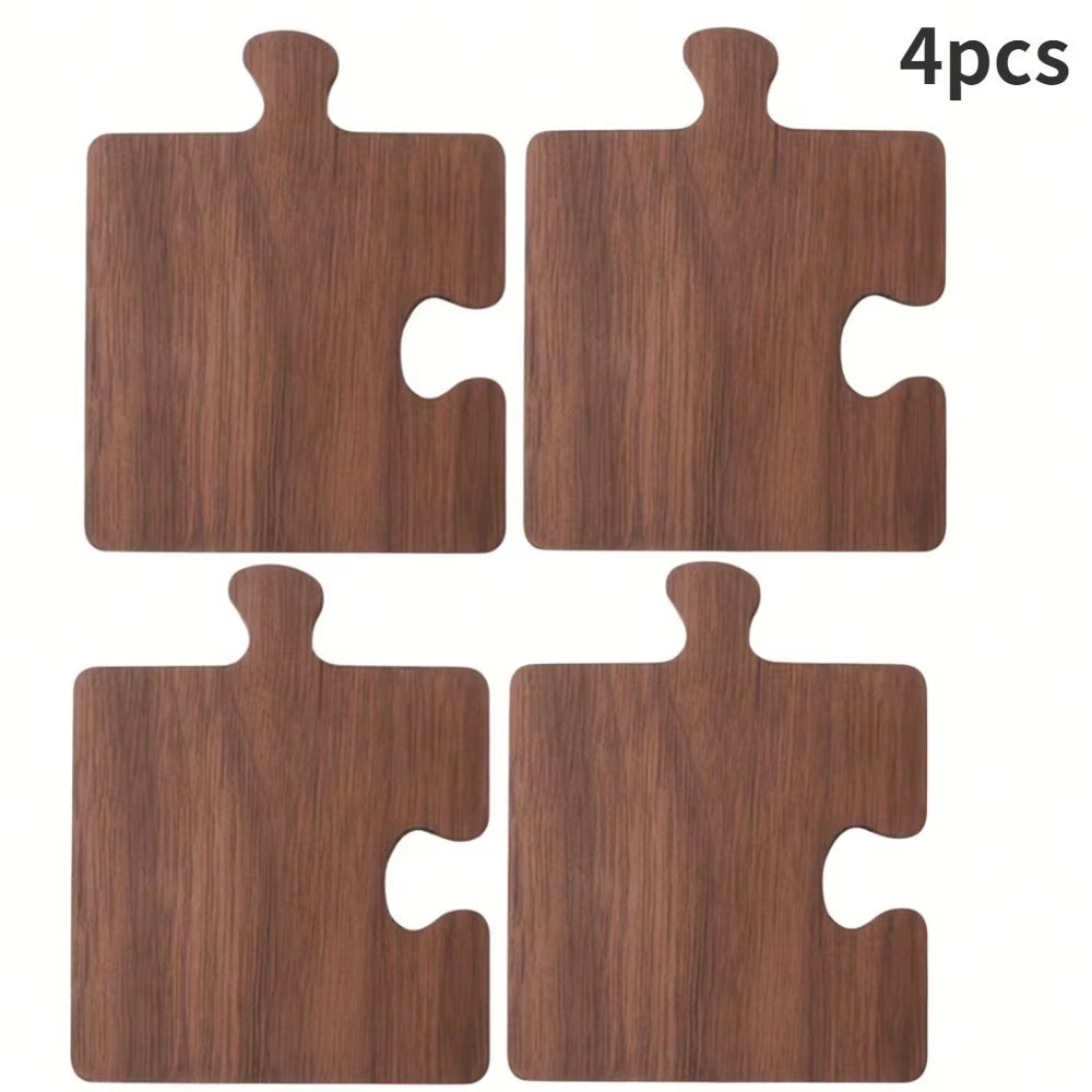 Walnut Coaster Log Coaster Restaurant Decor Solid Wood Heat-Resistant Table Top Protection Insulated Wood Jigsaw Coffee Coaster